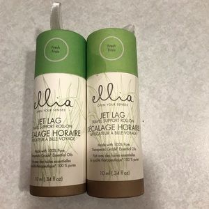 2 Ellia jet lag aromatherapy rollerballs.